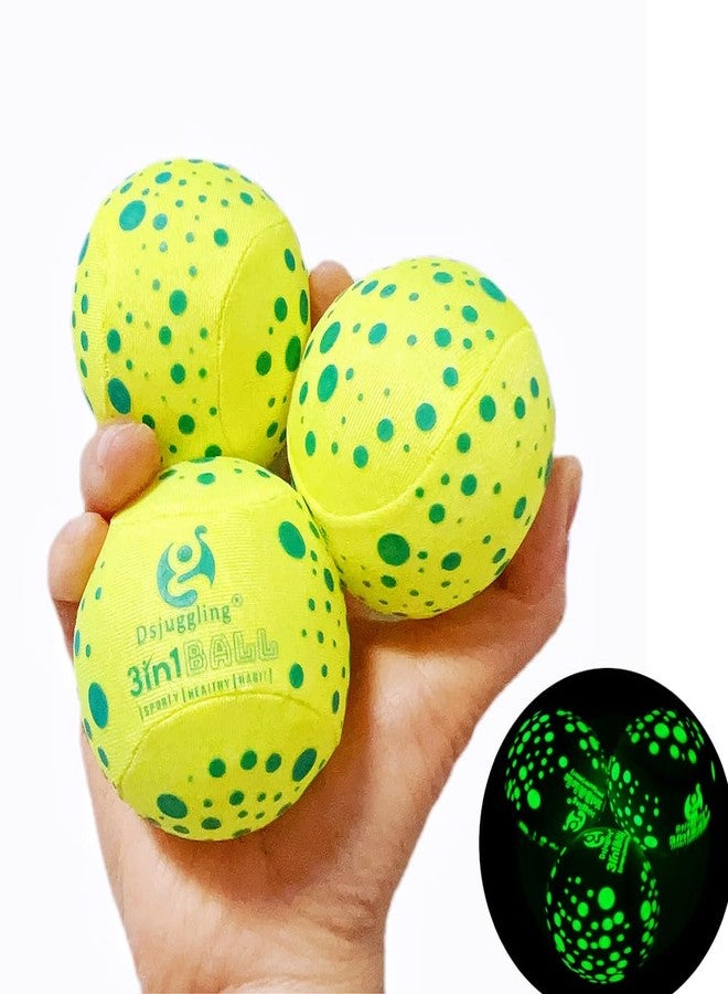 DSJUGGLING Glow in The Dark Juggling Balls, Dawson Juggling Soft UV & Luminous Reactive Juggling Ball Set - Pack of 3 - Image 1